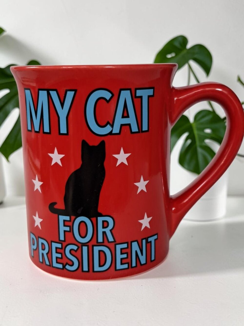 Lorrie Veasey My Cat for President ~ Our Name Is Mud 16oz Red Coffee Mug